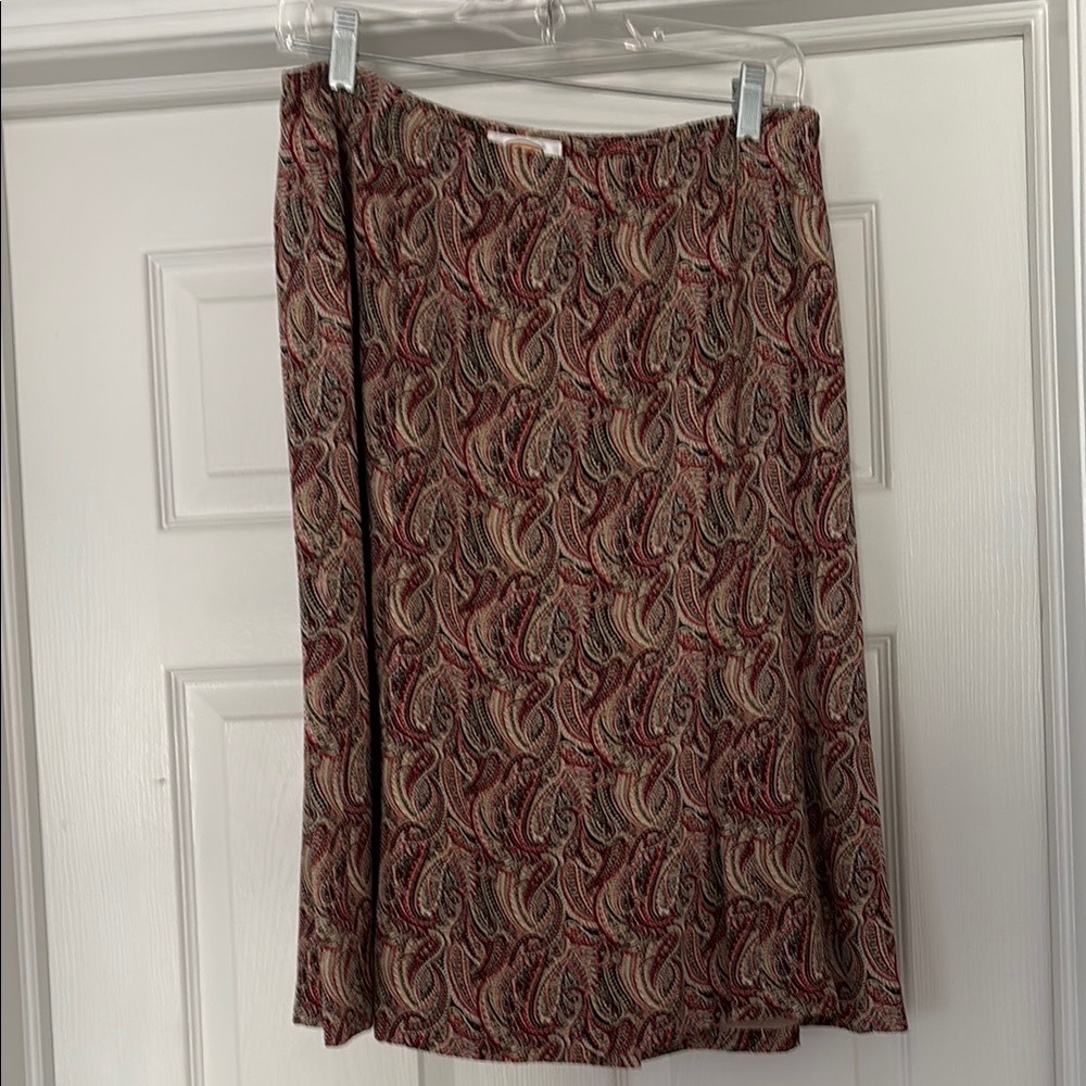 Talbots Red and Orange A-Line Knee-Length Skirt for Work